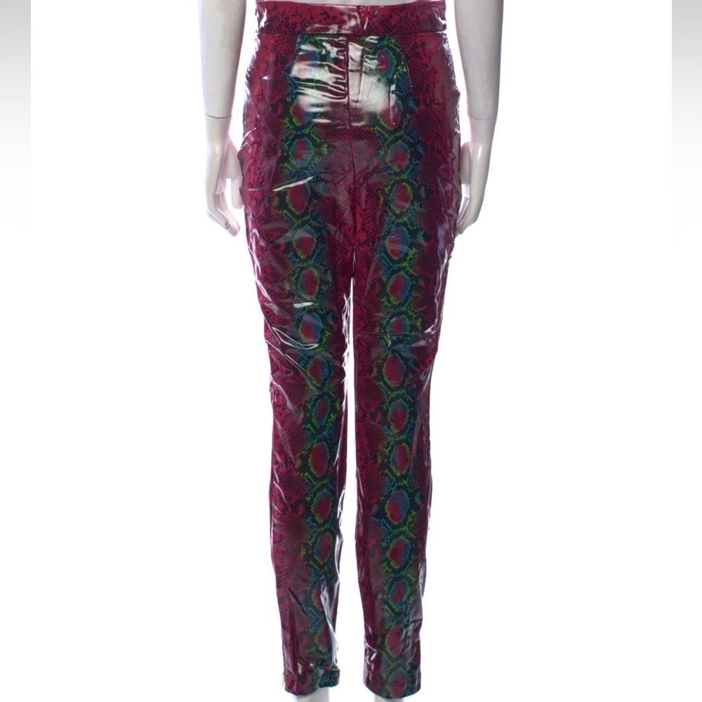 Versace Python Print Pleather Pants - Size It42 - image 2
